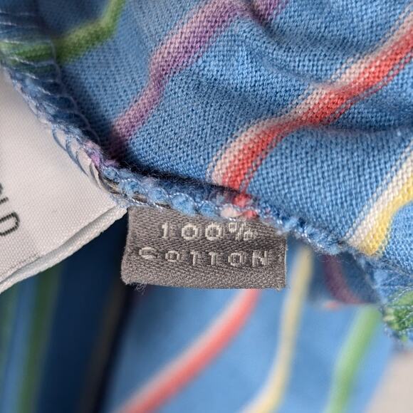 Bobby Jones XL Masters Logo Blue Multi Stripe Polo Shirt Made Italy Cotton Golf - Picture 4 of 5